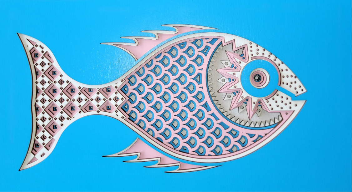 Seven2 Art - Wall Art - Sid, geometric fish