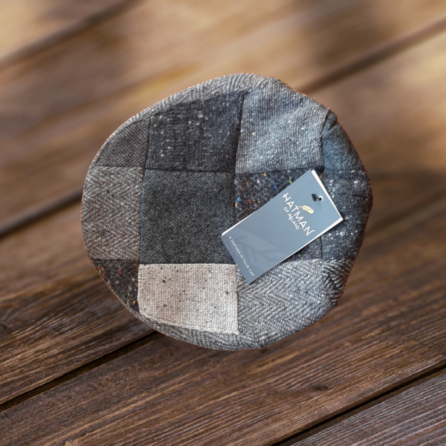 Hatman Of Ireland Traditional Patchwork Flat Caps - Donegal Tweed