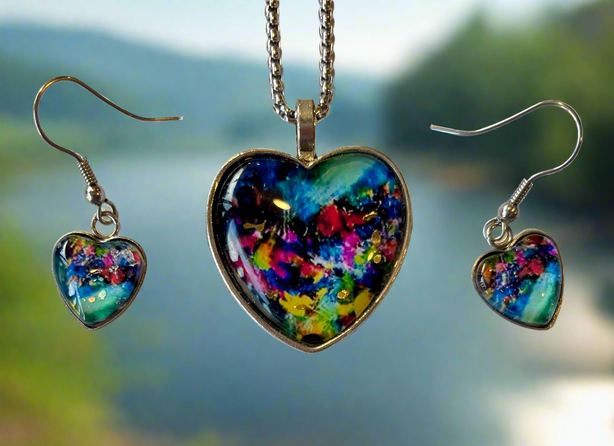 Margaret Rattigan - Glass pendant and earrings set