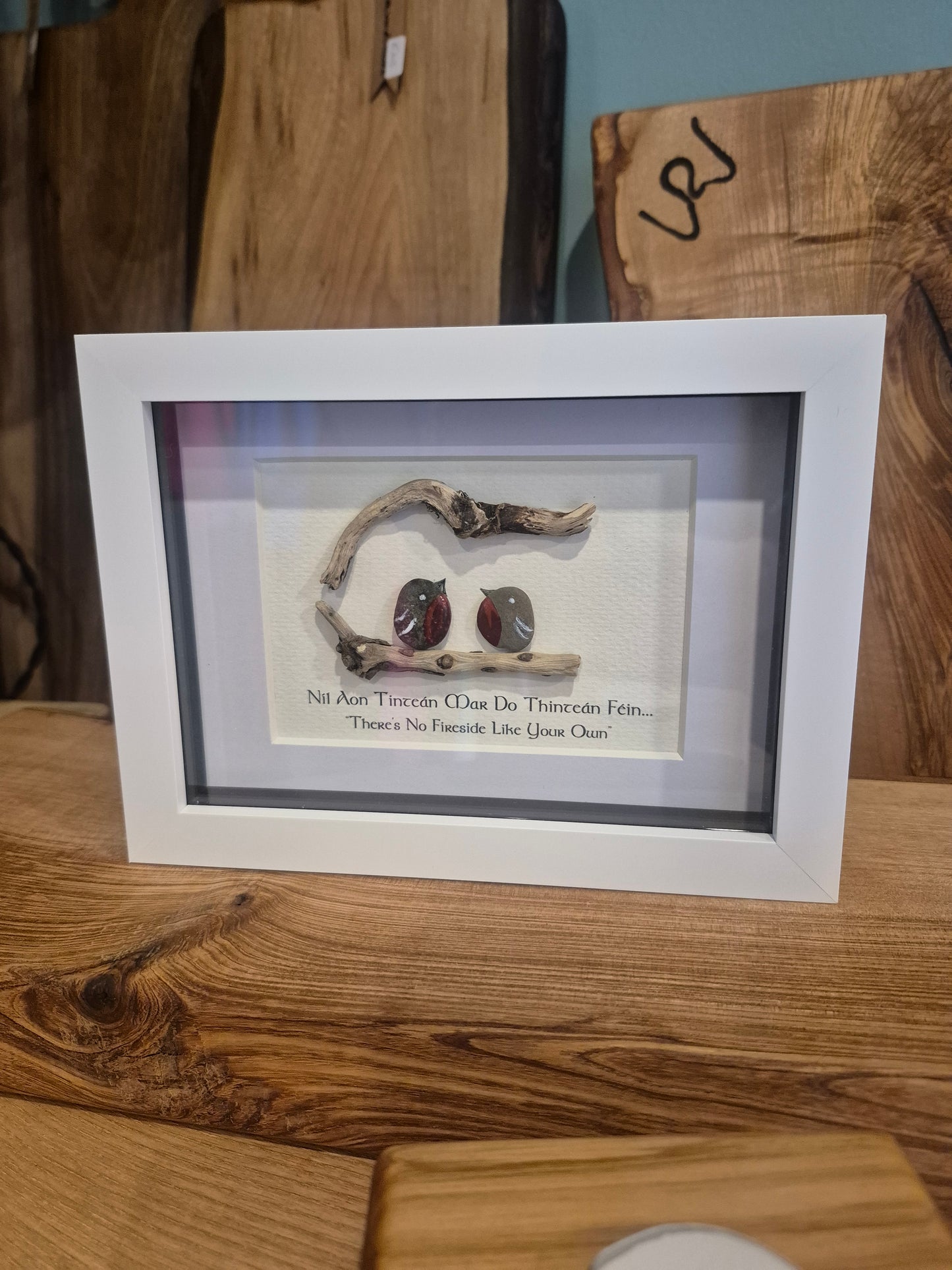 Framed Pebble & Ceramic Art - Lough Melvin Studio