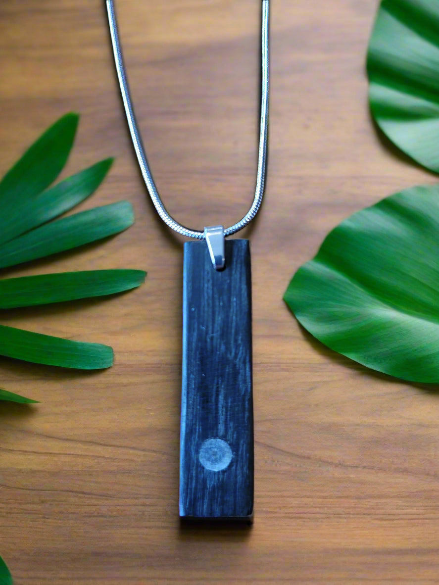 Bog Oak Pendant with Fossil - Rossa Byrne