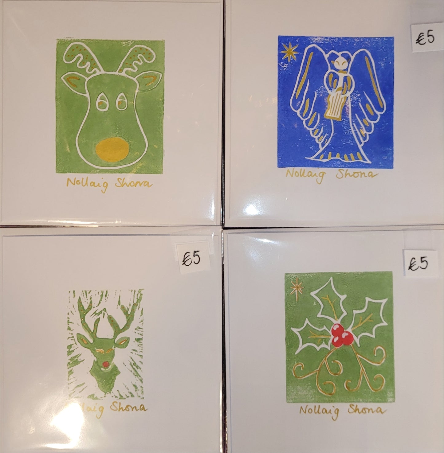 Original Lino Printed Christmas Cards - Wood N Things