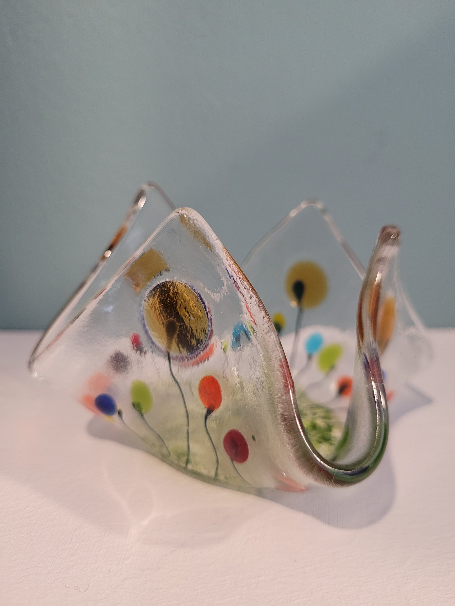 Fused Glass Candle / Trinket Holder - Michelle Brady Studio