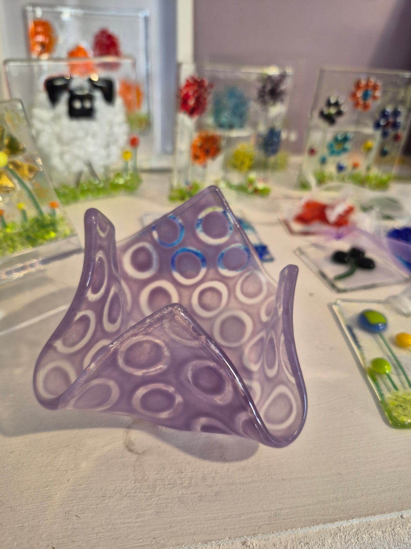 Fused Glass Candle / Trinket Holder - Michelle Brady Studio