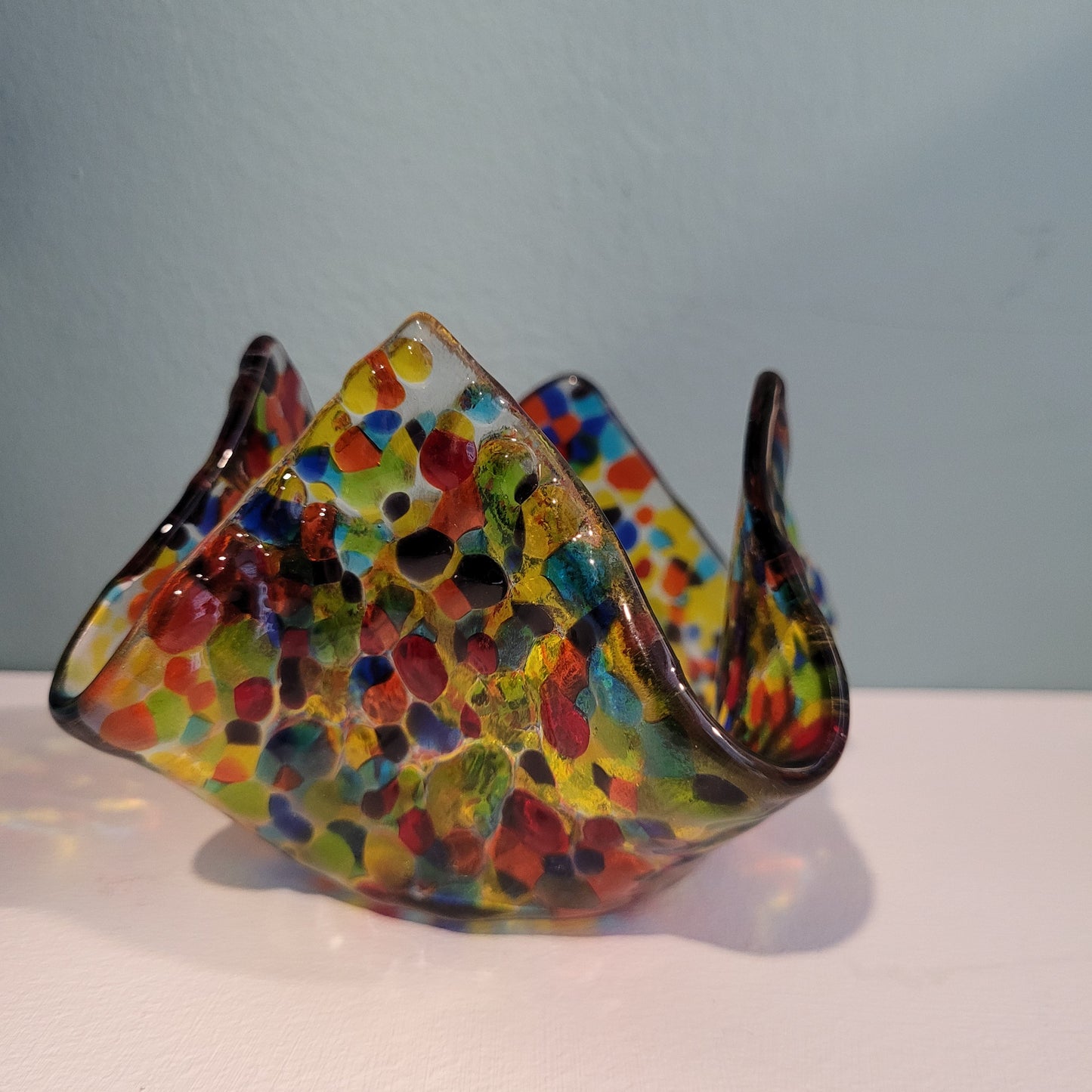 Fused Glass Candle / Trinket Holder - Michelle Brady Studio