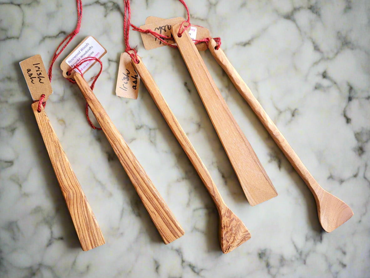 Hand-Carved Irish Ash Mini Spatulas