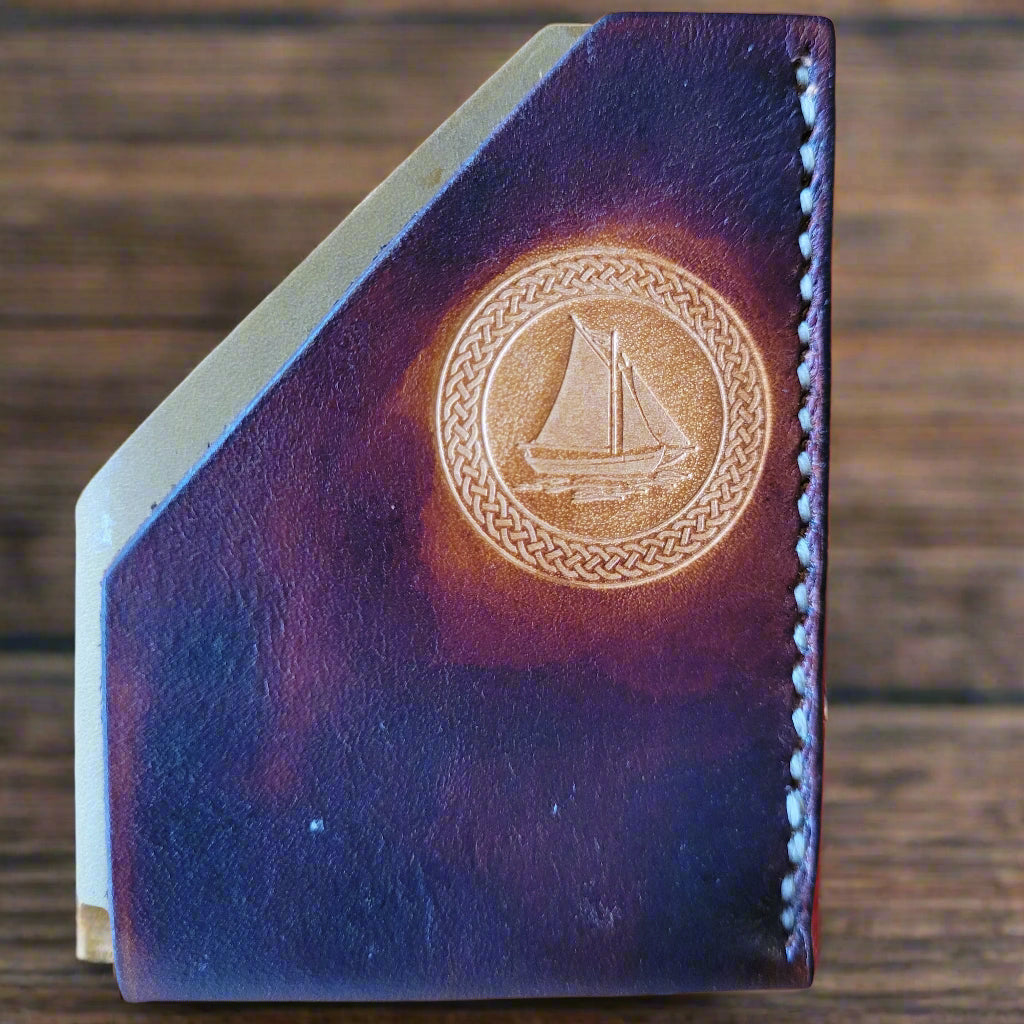 Leather credit card & money holder - Bryn Awen