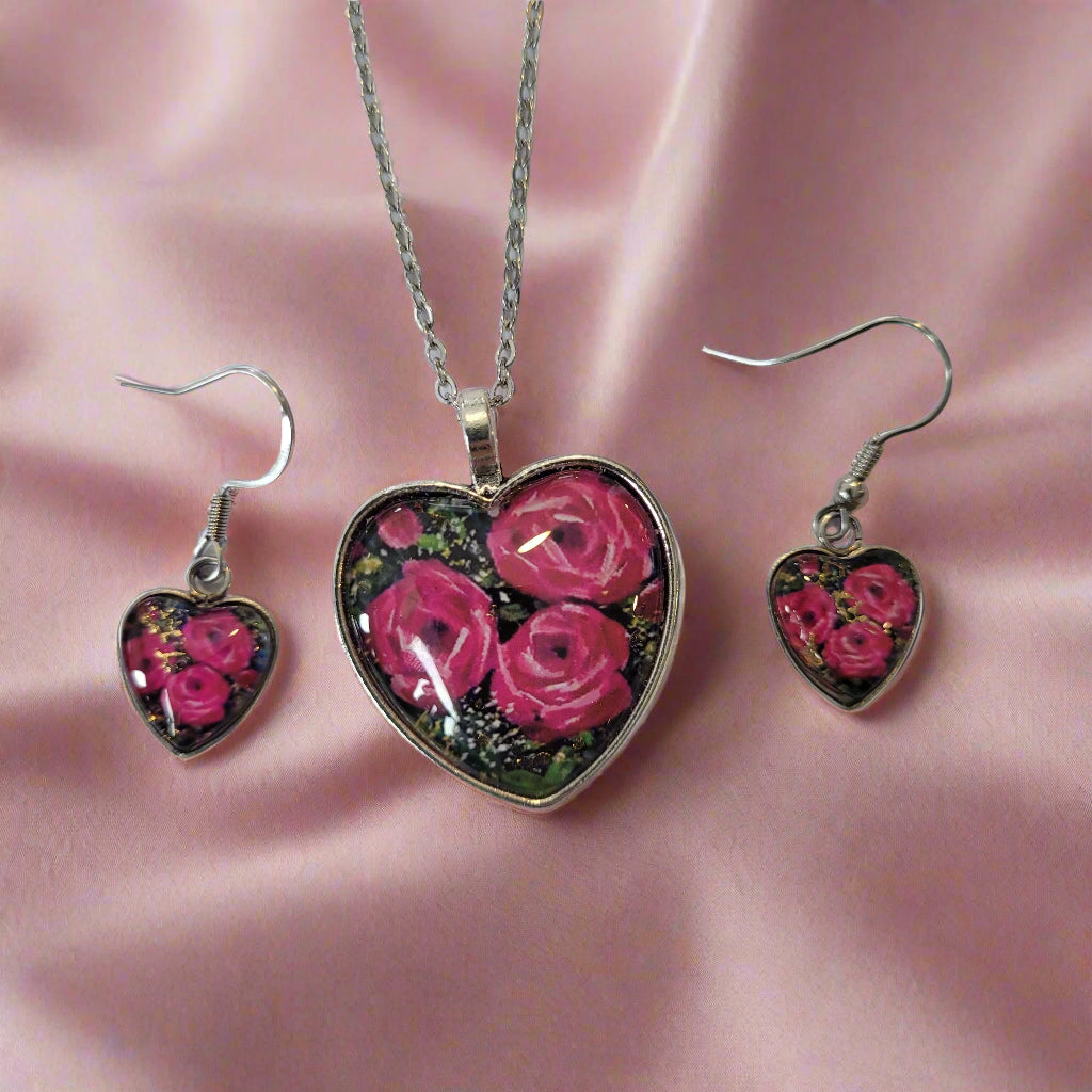 Margaret Rattigan - Glass pendant and earrings set
