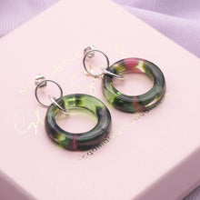 Load image into Gallery viewer, Mc Gonigle Glass Geo Circle Drop Earrings
