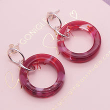 Load image into Gallery viewer, Mc Gonigle Glass Geo Circle Drop Earrings
