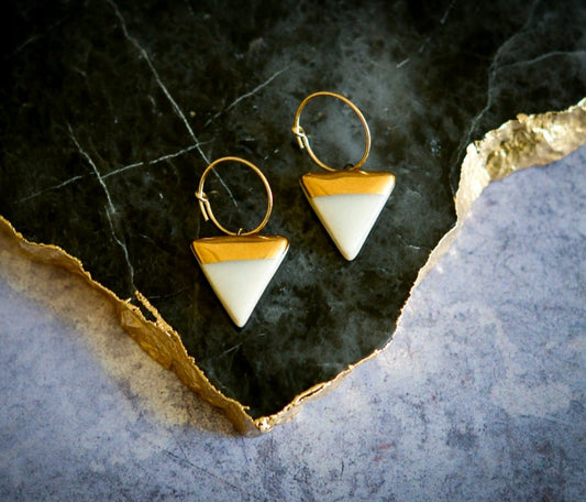 DANÚ - Colour & Gold Triangle Earrings