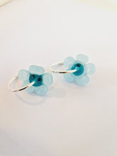 Load image into Gallery viewer, Mc Gonigle Glass Flower Hoop Earrings - Silver
