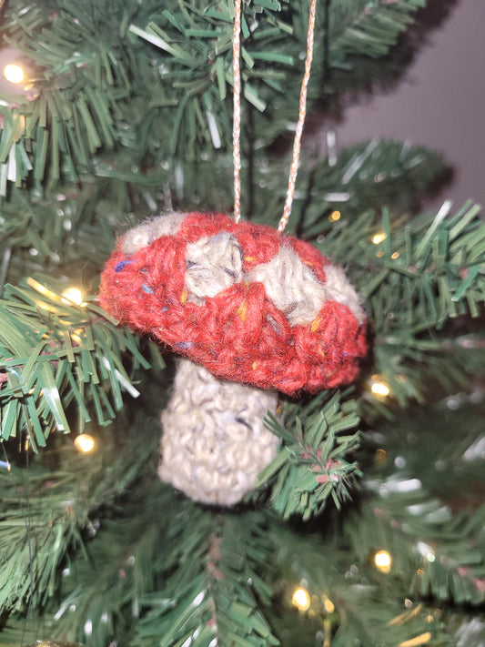 Crochet Mushroom Christmas Decoration