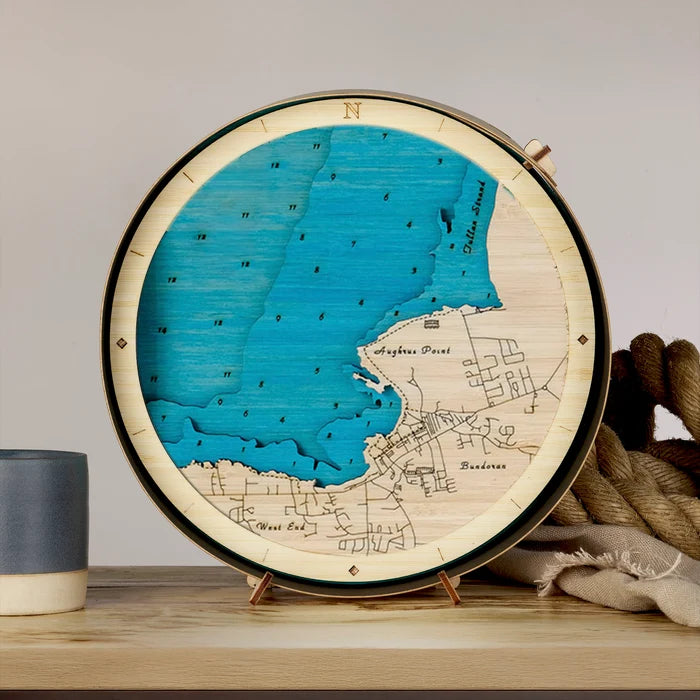 Outcrop - Round 3D Wooden Map
