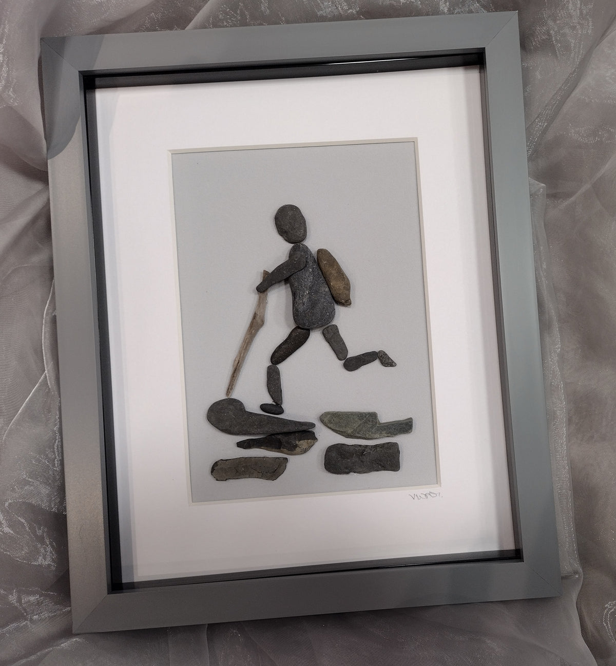 Framed Pebble & Ceramic Art - Lough Melvin Studios