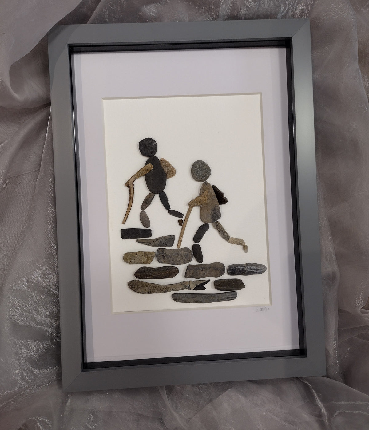 Framed Pebble & Ceramic Art - Lough Melvin Studios