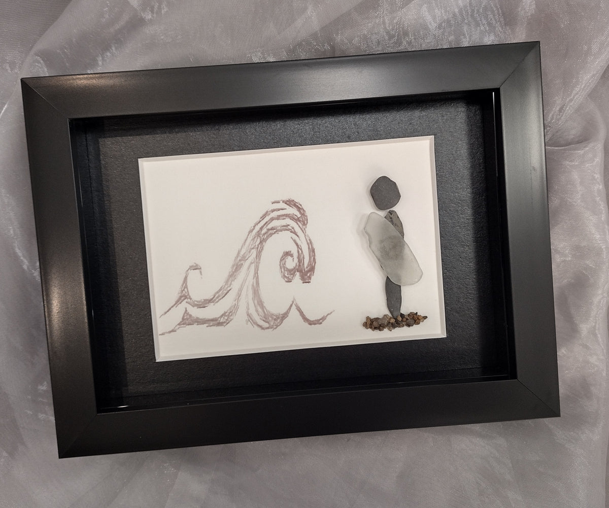 Framed Pebble & Ceramic Art - Lough Melvin Studios