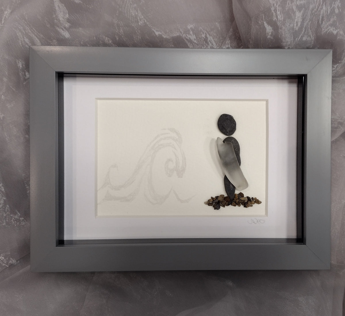 Framed Pebble & Ceramic Art - Lough Melvin Studios
