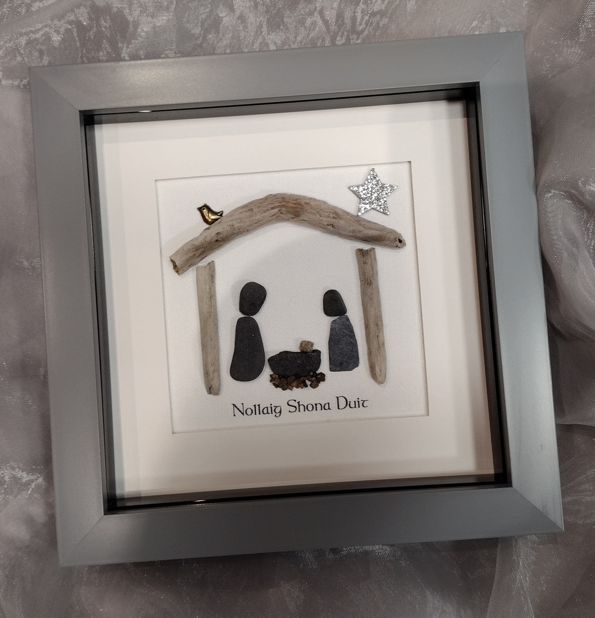 Framed Pebble & Ceramic Art - Lough Melvin Studios
