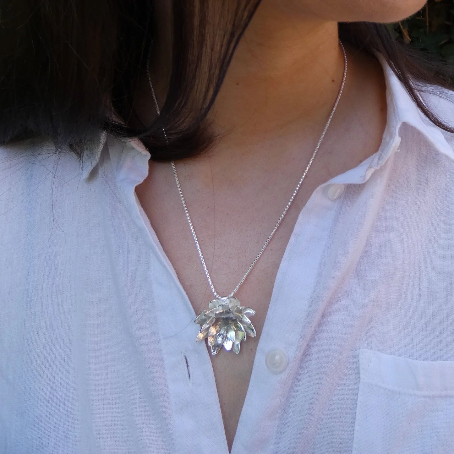 Banshee Silver - Water Lily Pendant/Fairy pendant