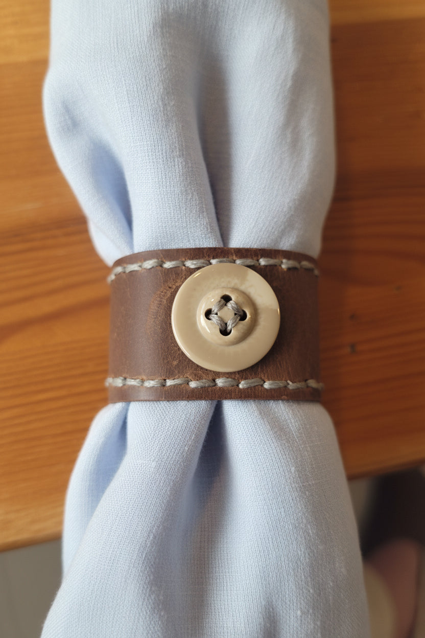 Leather Scarf Cuffs - Asgard Art and Crafts