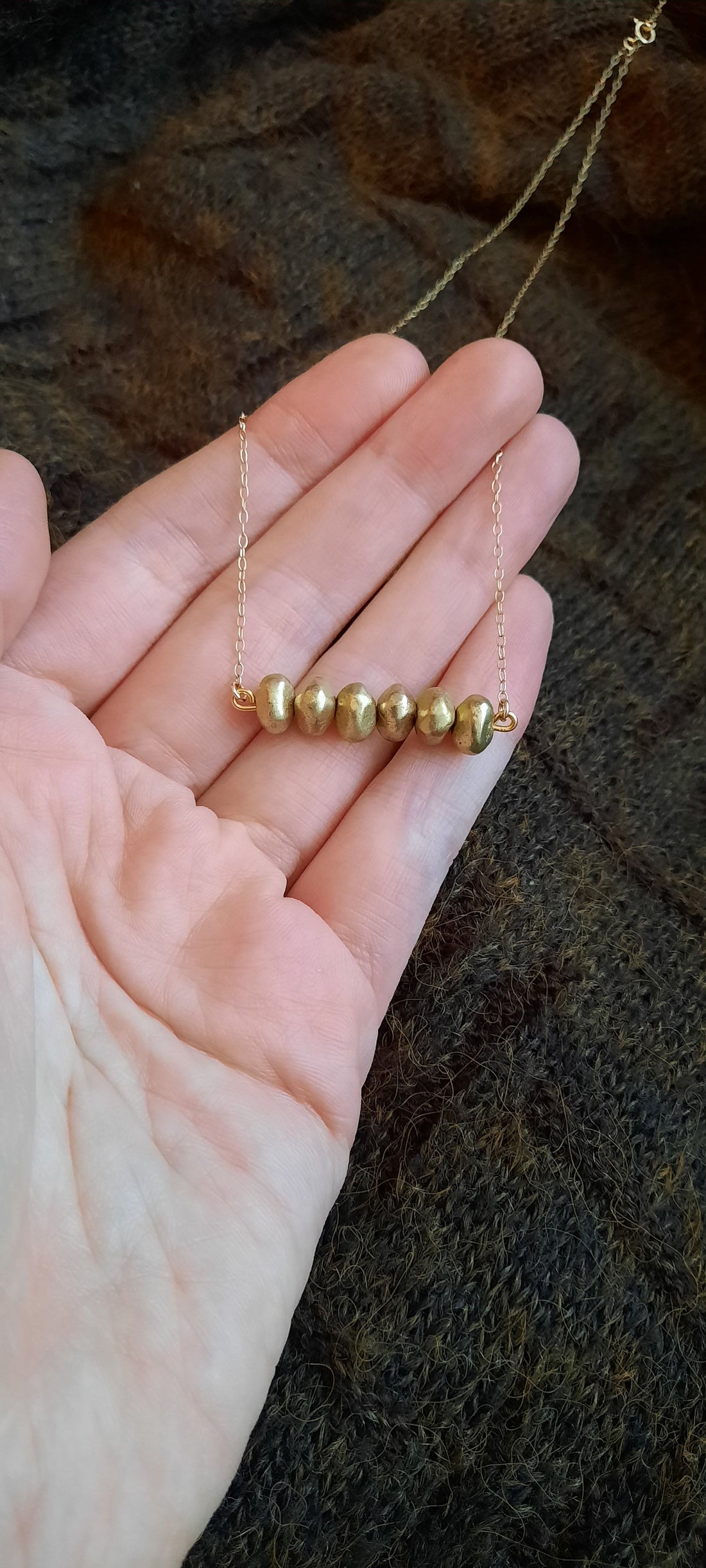 Cast Brass Bead Necklace - Danú