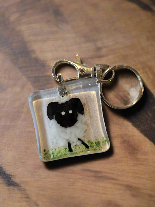 Fused Glass Keyring - Michelle Brady Studio