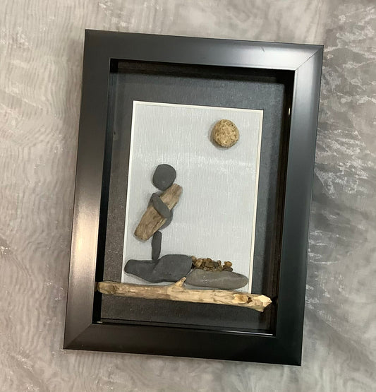 Framed Pebble & Ceramic Art - Lough Melvin Studio