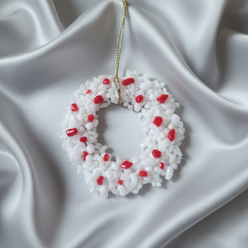 Fused Glass Christmas Star & Wreath Tree Decorations - Michelle Brady Studio