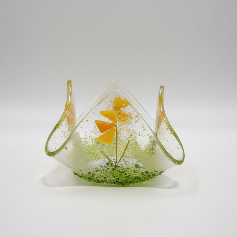 Fused Glass Candle / Trinket Holder - Michelle Brady Studio
