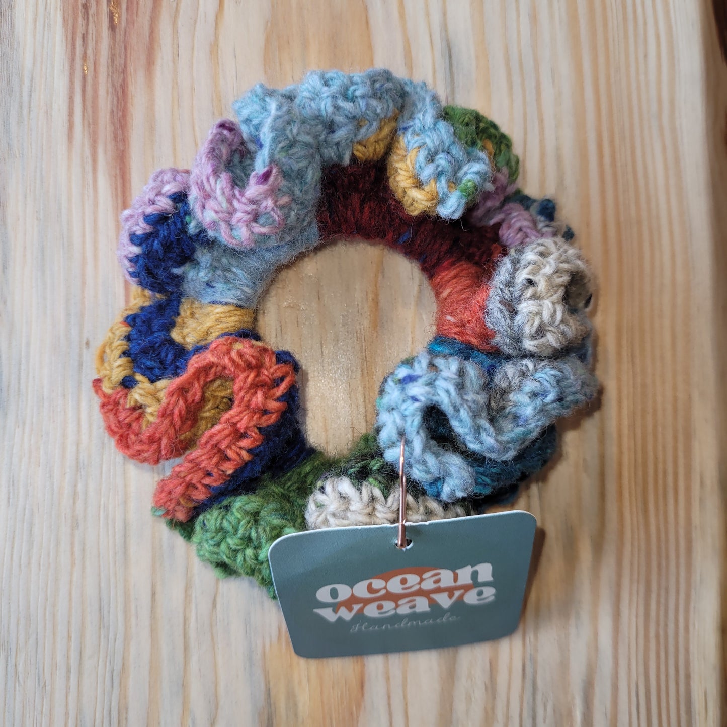 Ocean Weave - Donegal Wool  Scrunchie