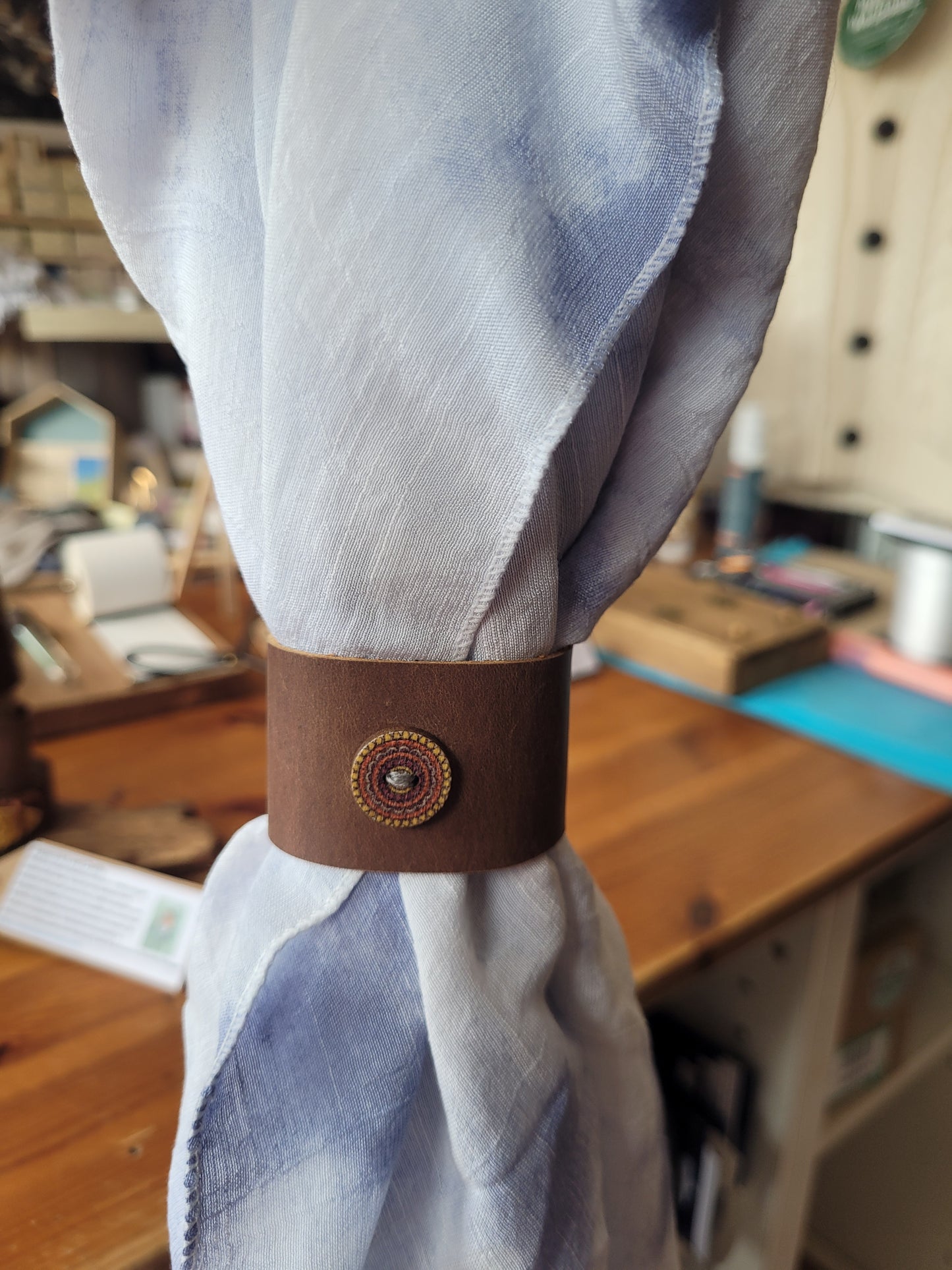 Leather Scarf Cuffs - Asgard Art and Crafts