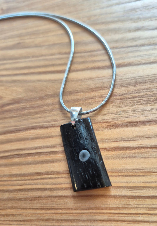 Bog Oak Pendant with Fossil -  Rossa Byrne