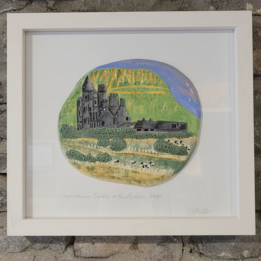 Framed Classiebawn Castle & Benbulben Ceramic Design - Bryn & Awen