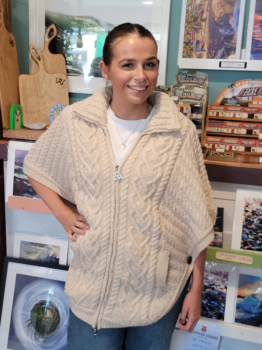 Funnel Neck Poncho Jacket