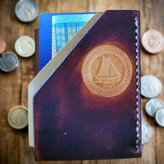 Leather credit card & money holder - Bryn Awen