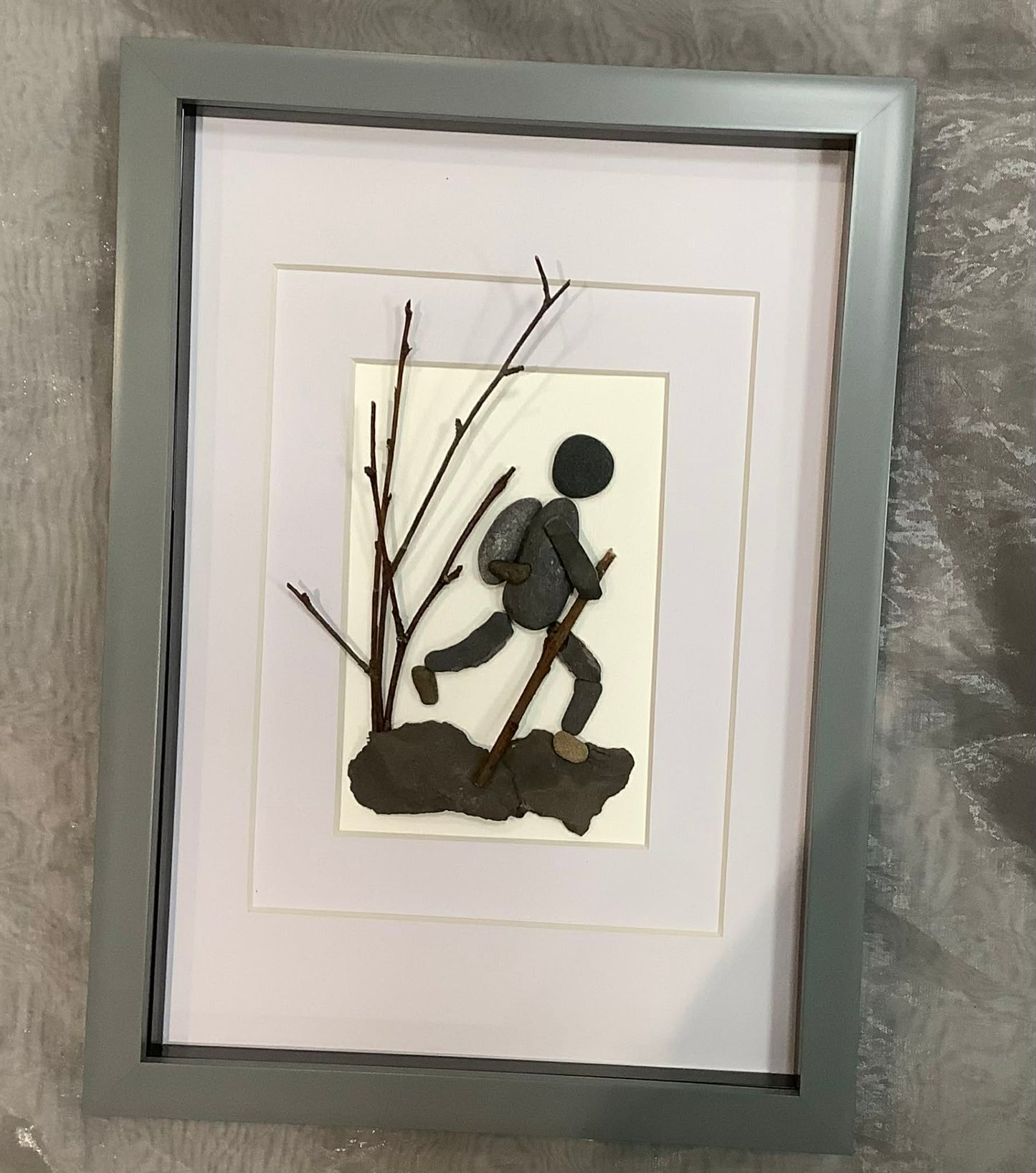 Framed Pebble & Ceramic Art - Lough Melvin Studio