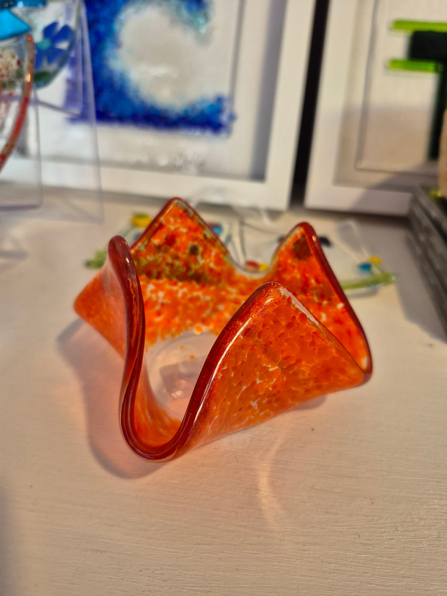 Fused Glass Candle / Trinket Holder - Michelle Brady Studio