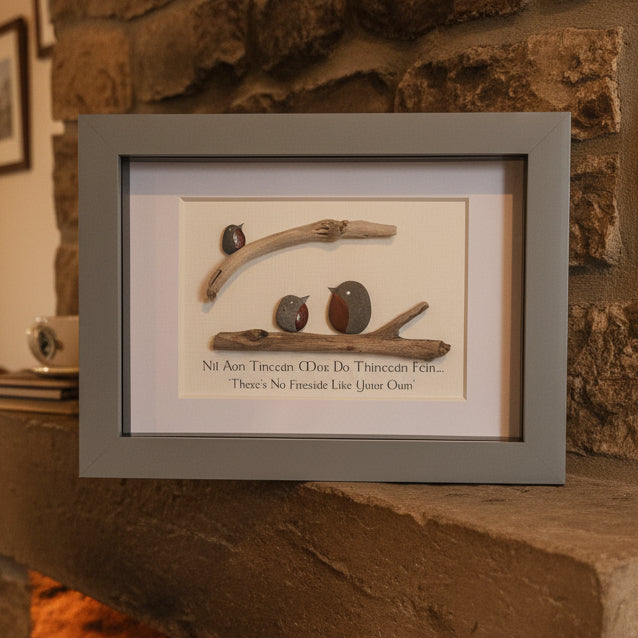 Framed Pebble & Ceramic Art - Lough Melvin Studio