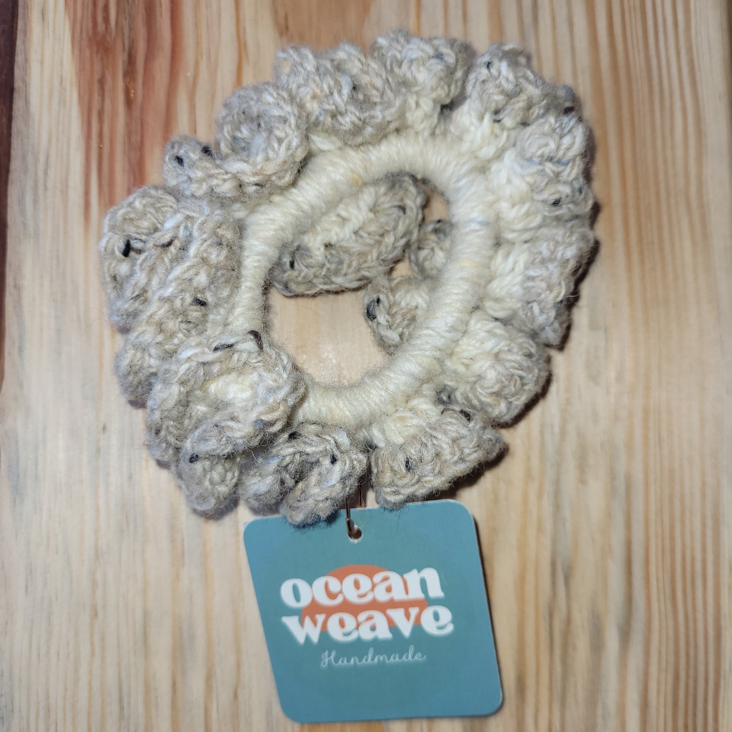 Ocean Weave - Donegal Wool  Scrunchie