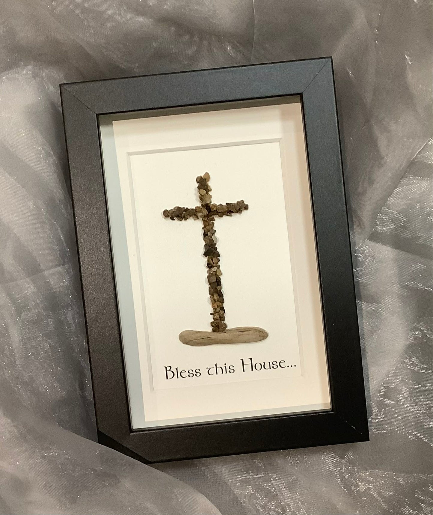 Framed Pebble & Ceramic Art - Lough Melvin Studio