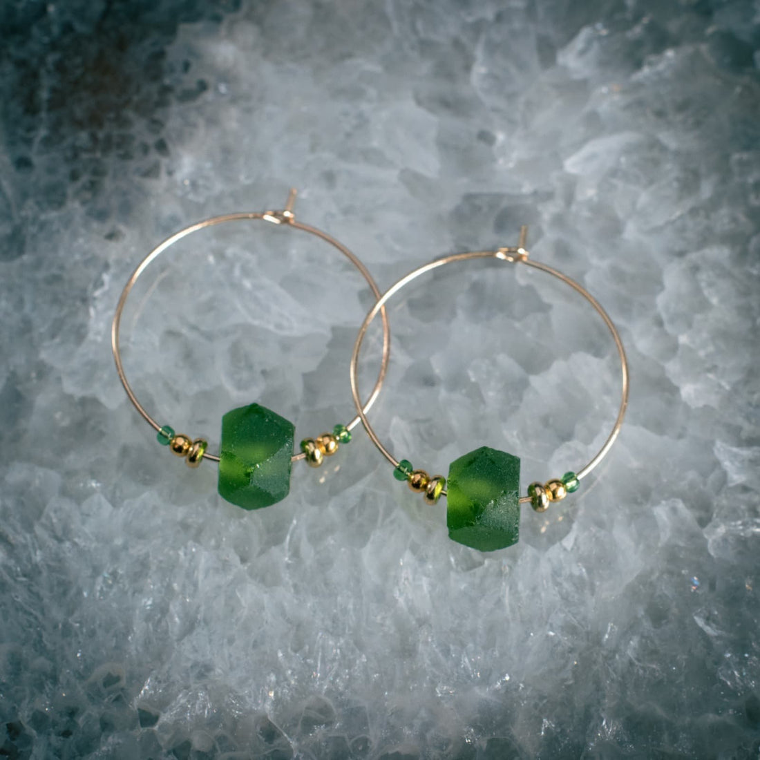 Krobo Bead Glass Hoops - Danú