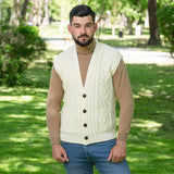 Aran Sleeveless Cardigan