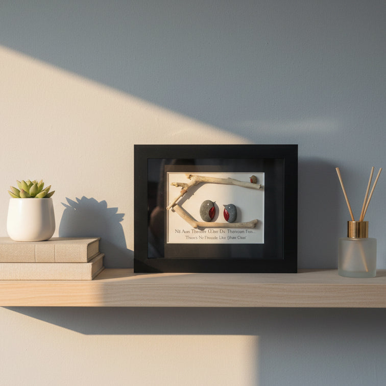 Framed Pebble & Ceramic Art - Lough Melvin Studio