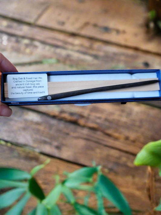 Bog Oak & Fossil Hair Pin - Rossa Byrne
