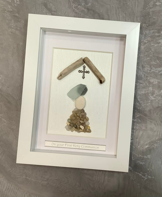 Framed Pebble & Ceramic Art - Lough Melvin Studio