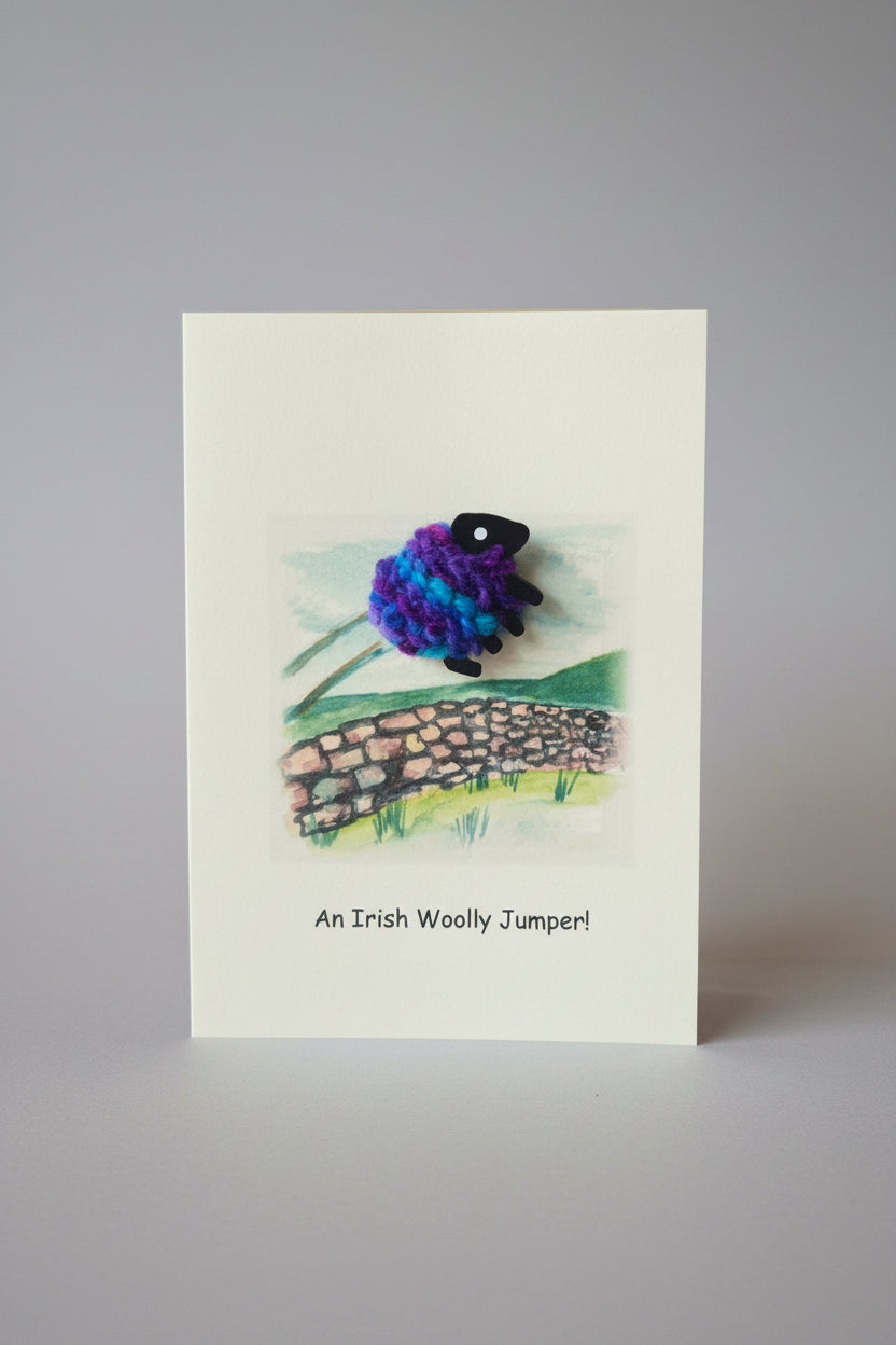Lizzy C Sheep Brooch ~ Greeting Cards