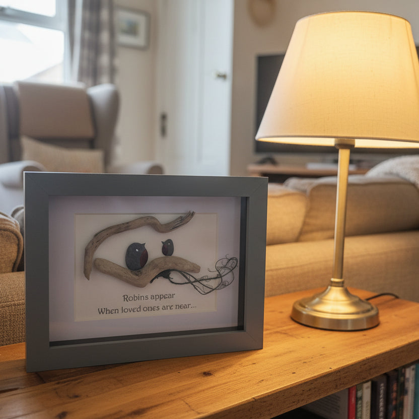 Framed Pebble & Ceramic Art - Lough Melvin Studio