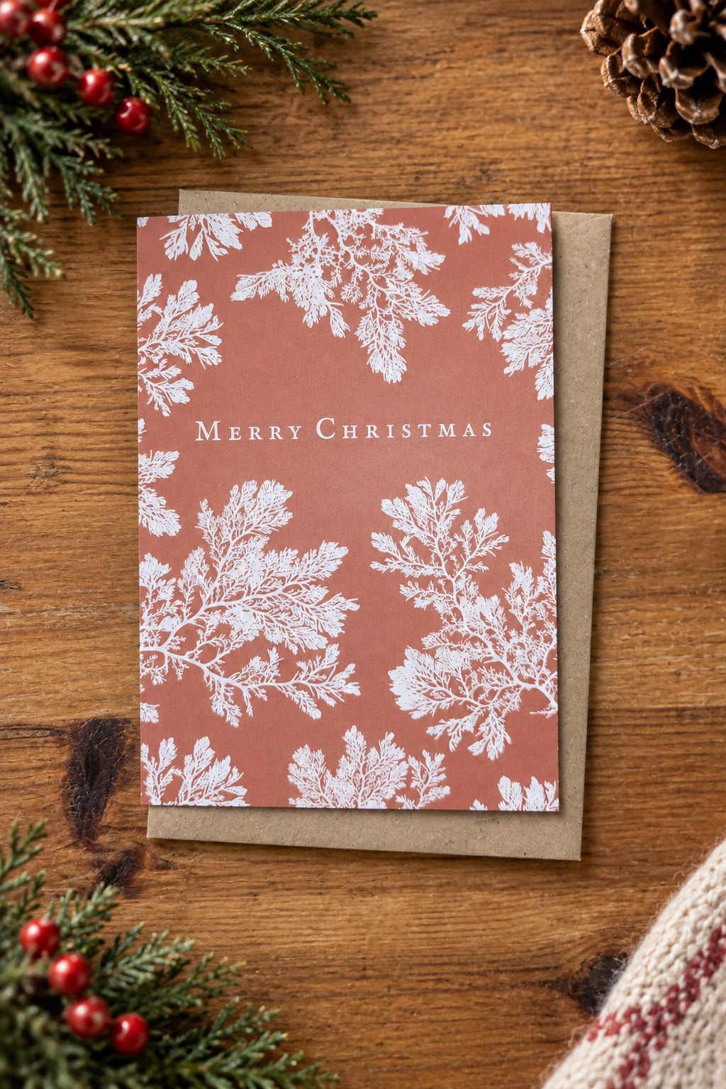 Hand Pressed Christmas Seaweed Cards - Christine Ellen Harrison