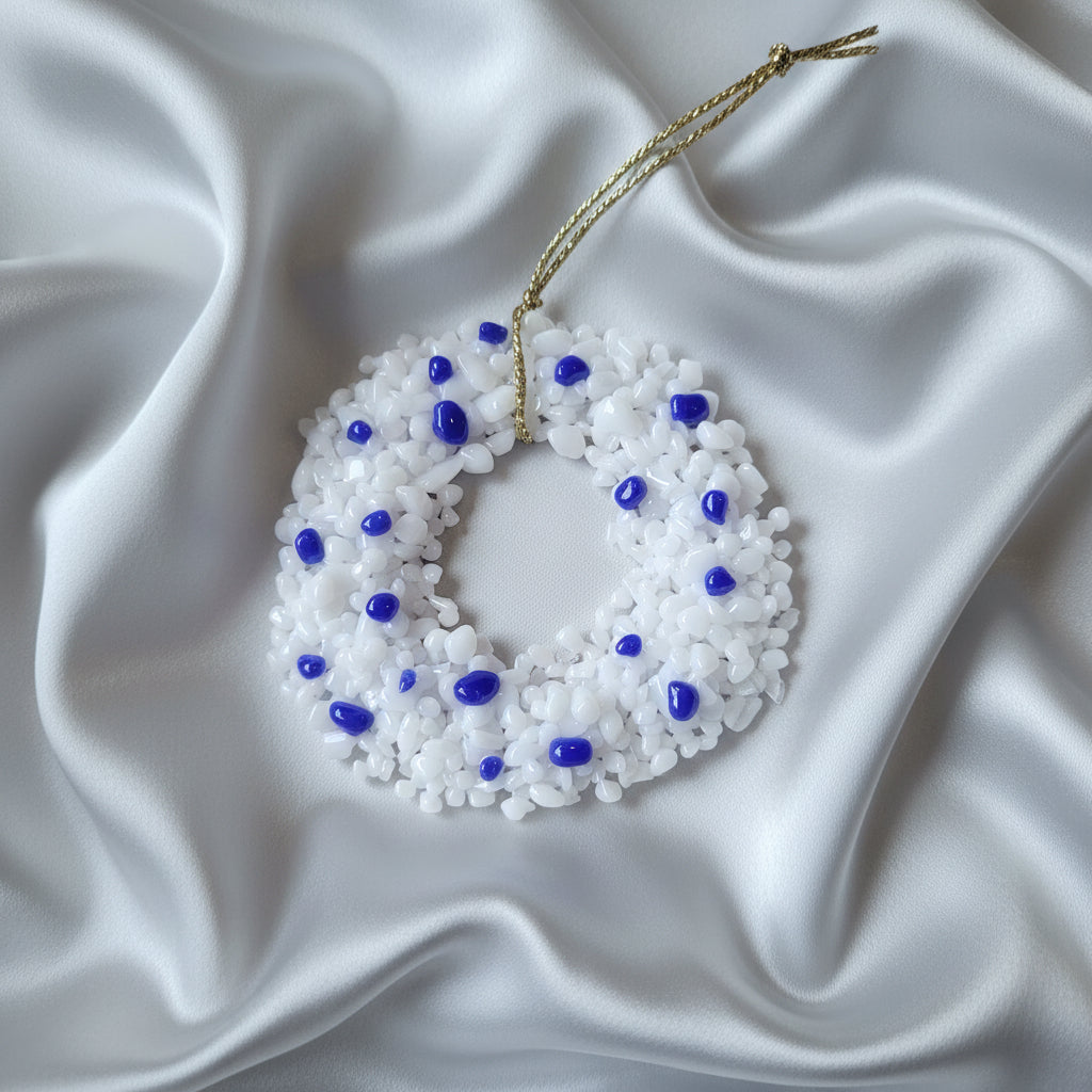 Fused Glass Christmas Star & Wreath Tree Decorations - Michelle Brady Studio